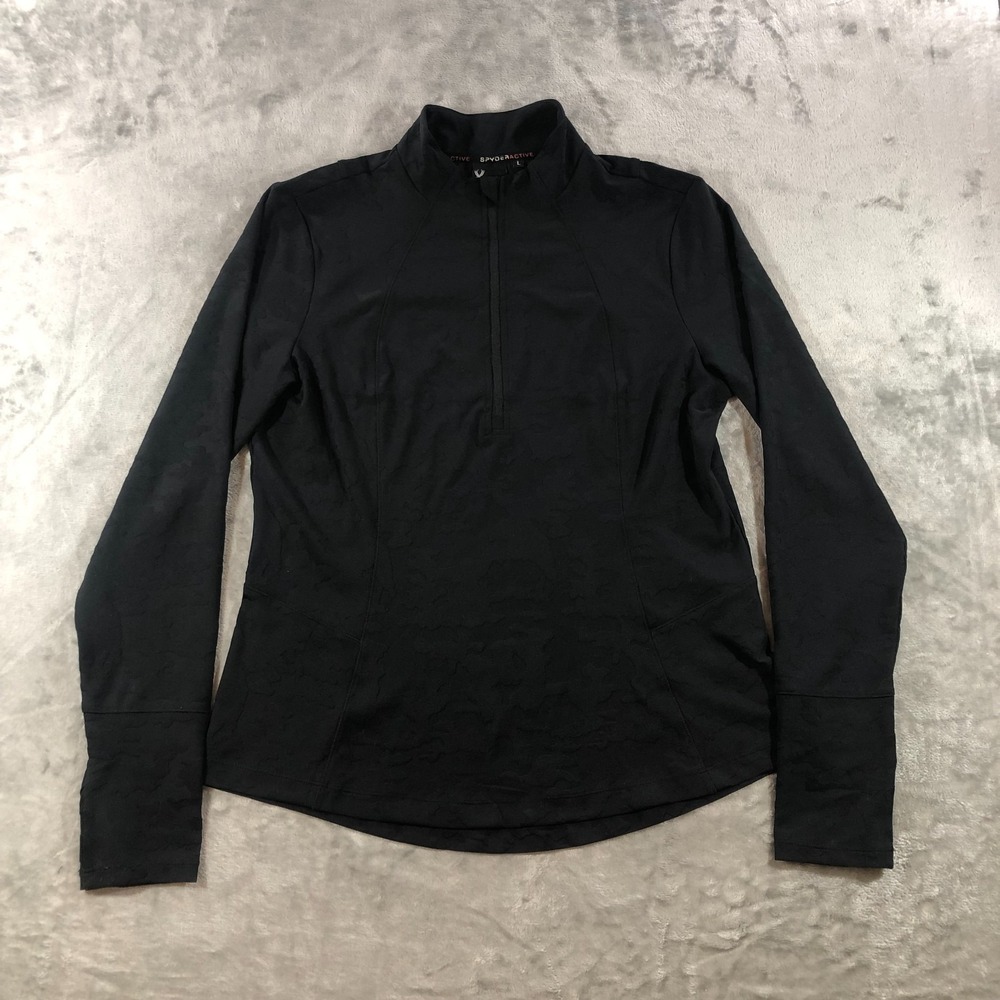 spyder active sweater womens L black camo thin active running jogging